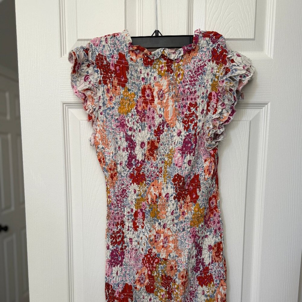 Floral ribbed dress size S